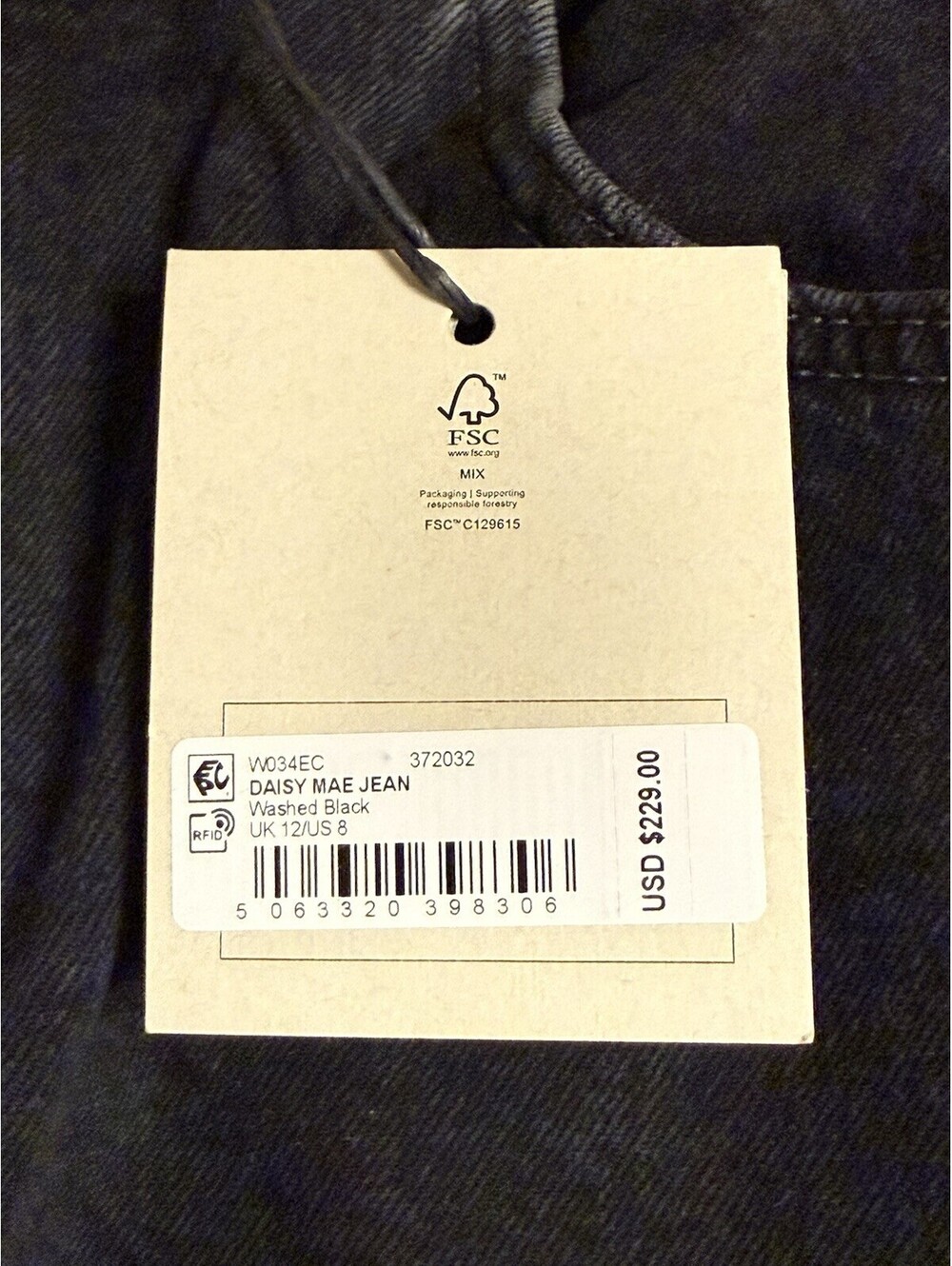 ALLSAINTS Daisy Mae Tapered Jeans in Washed Black Women’s US Size 8 $229 - Picture 10 of 16
